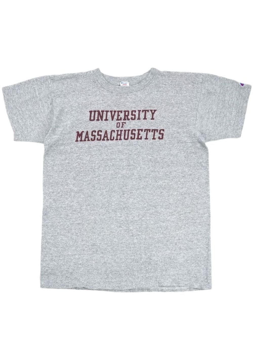 Champion Gray Crewneck T-Shirt with Maroon University Print